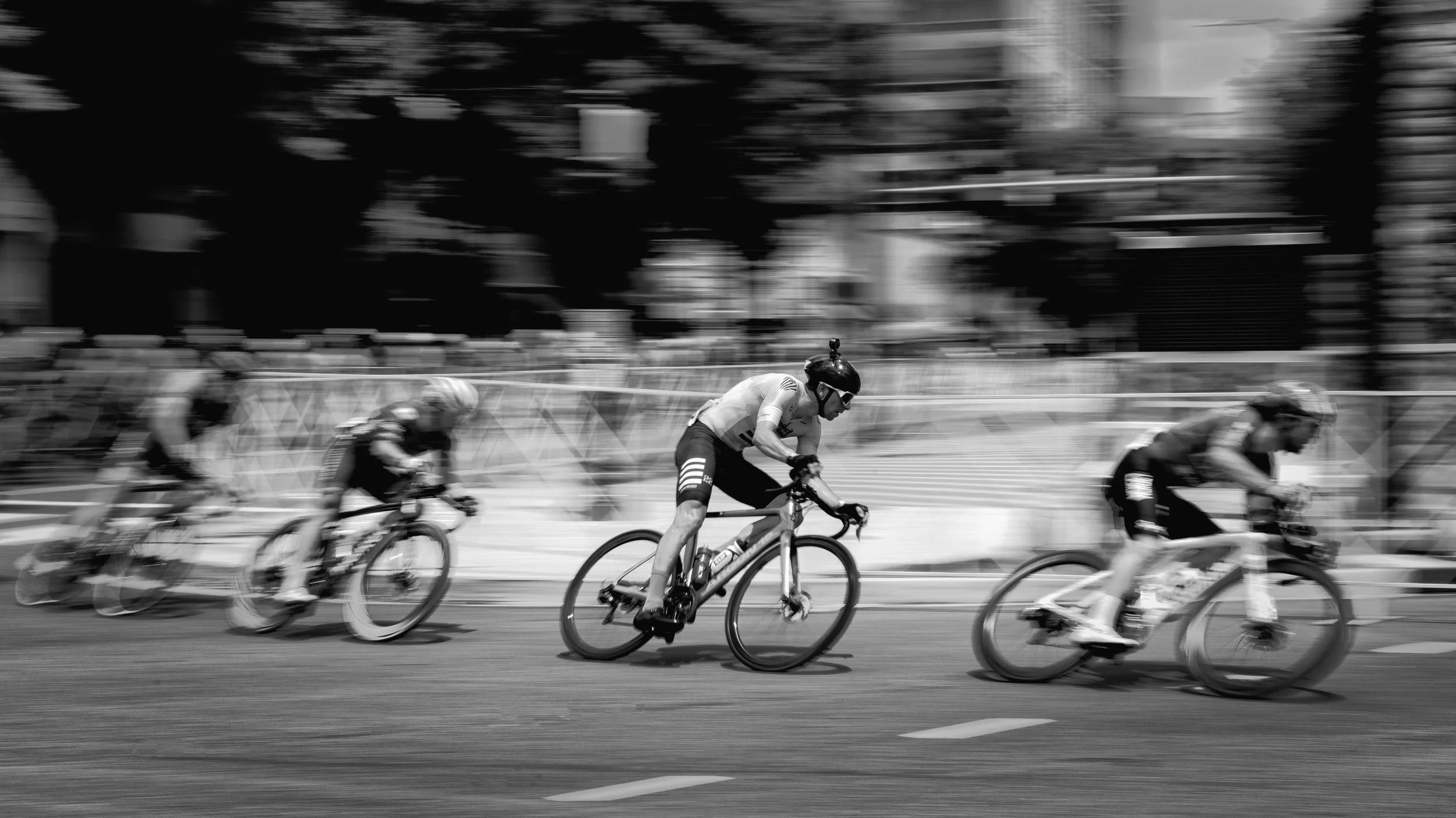 Detail cyklisty v rychlosti